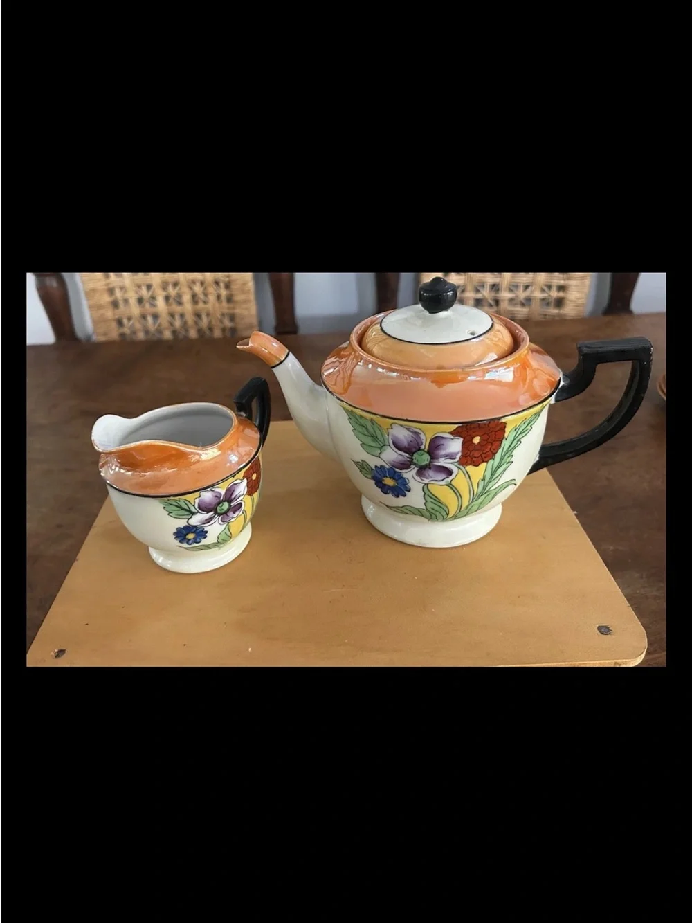 Chikatamachi Tea Pot, Creamer, Saucer And Bread Plates,Tea Cups Made In Japan HP